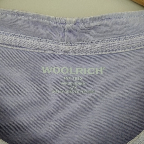Woolrich Button Front T-Shirt 3/4 Sleeve Top Lilac Size Small - Picture 8 of 10